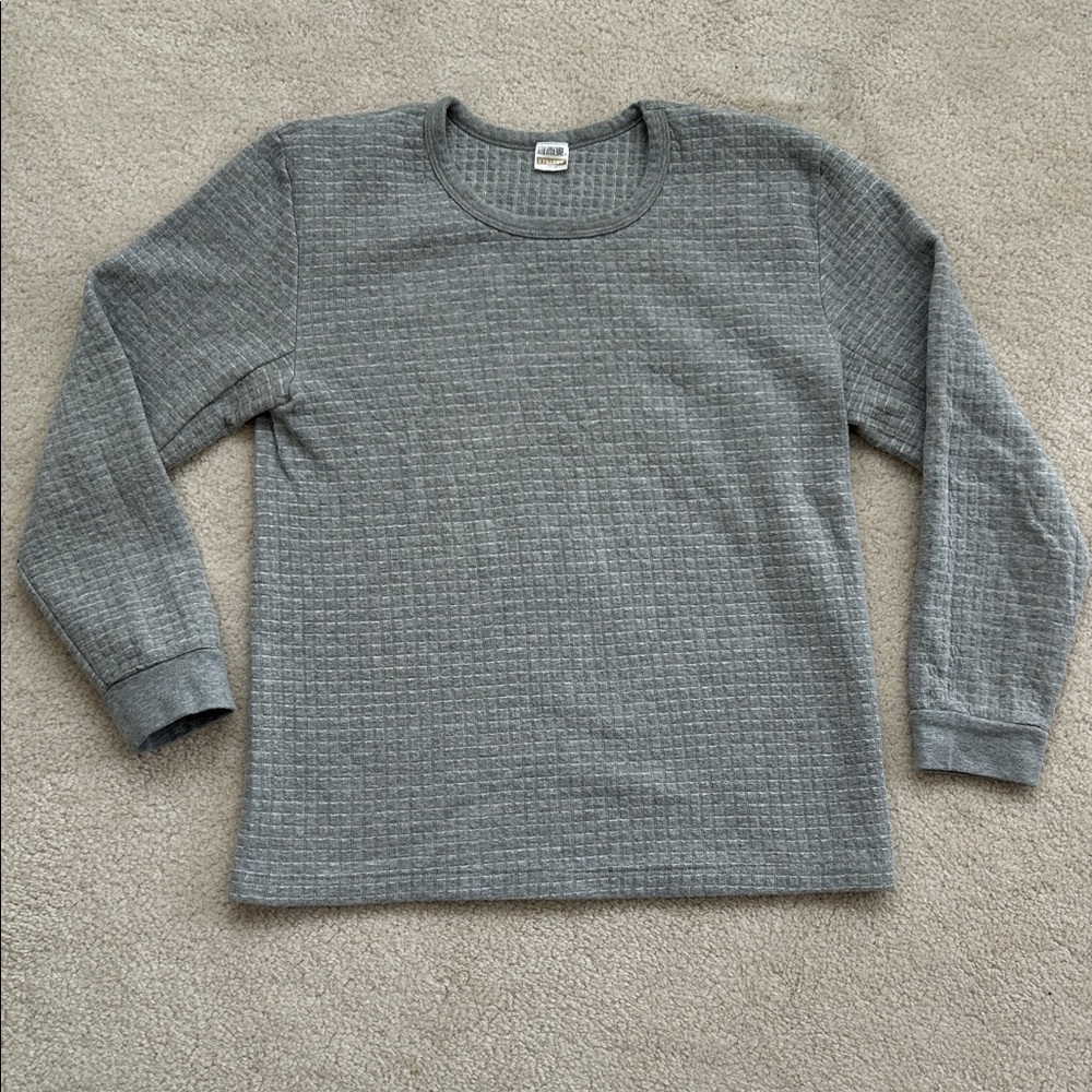 Comfy Waffle Gray Long Sleeve Sweater